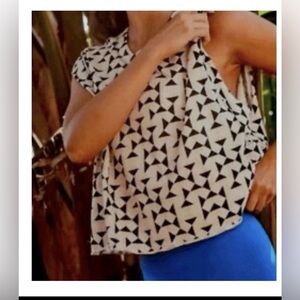 Free People Movement Inspire Tank Black White Tan Geometric Print Size XS